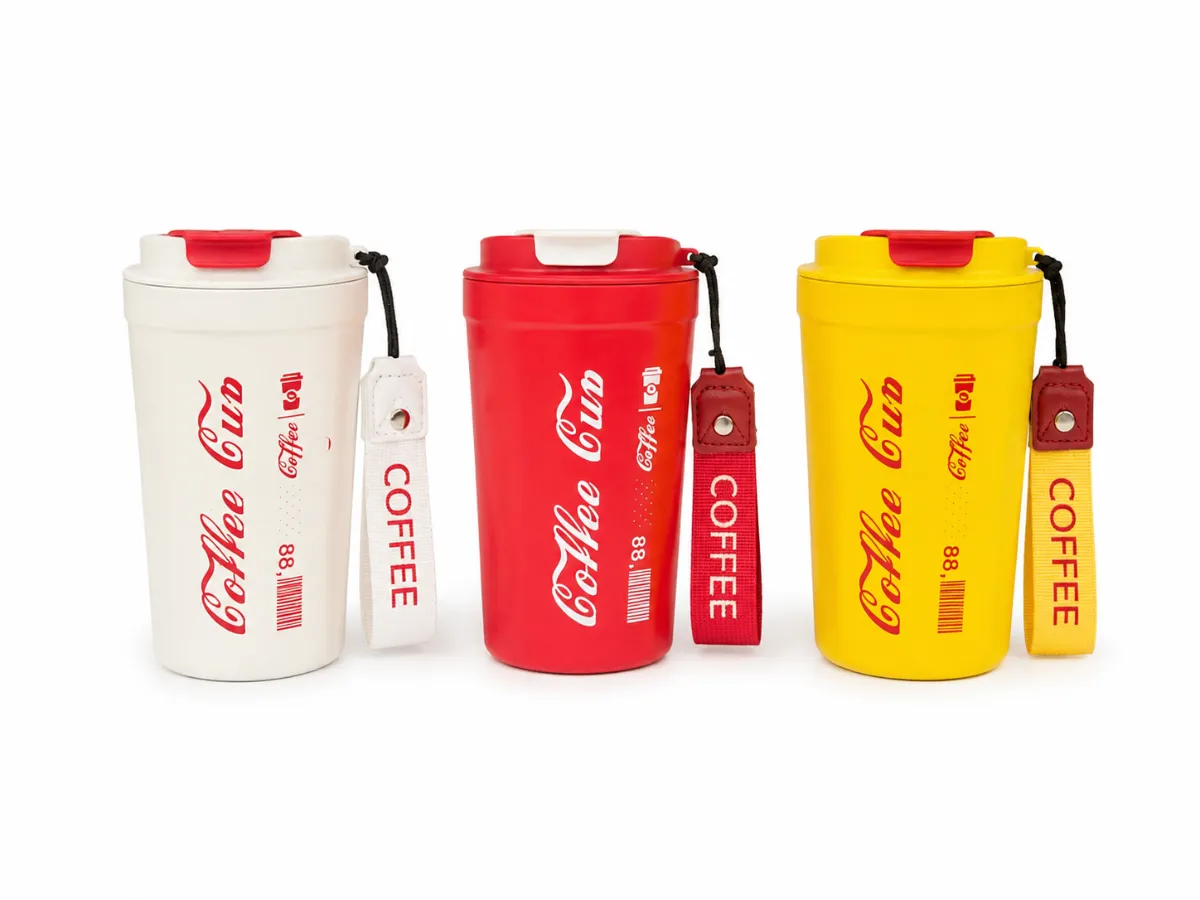 كوب قهوة حراري تصميم كوفي كب Coffee Cup مع حزام